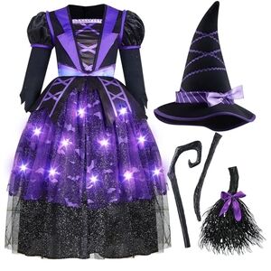 Mystical Purple Witch Costume for Kids Sixe Small 5-7 Years
